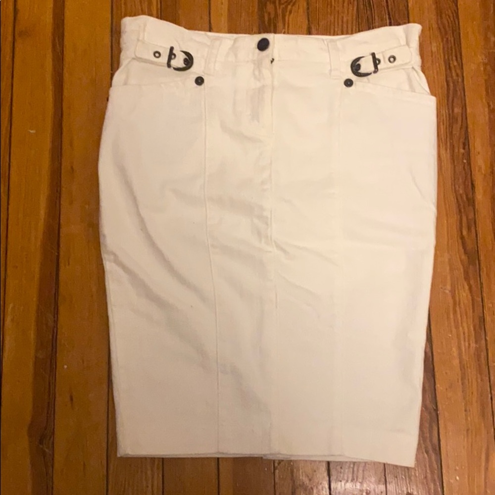 Just Cavalli White Denim Pencil Skirt